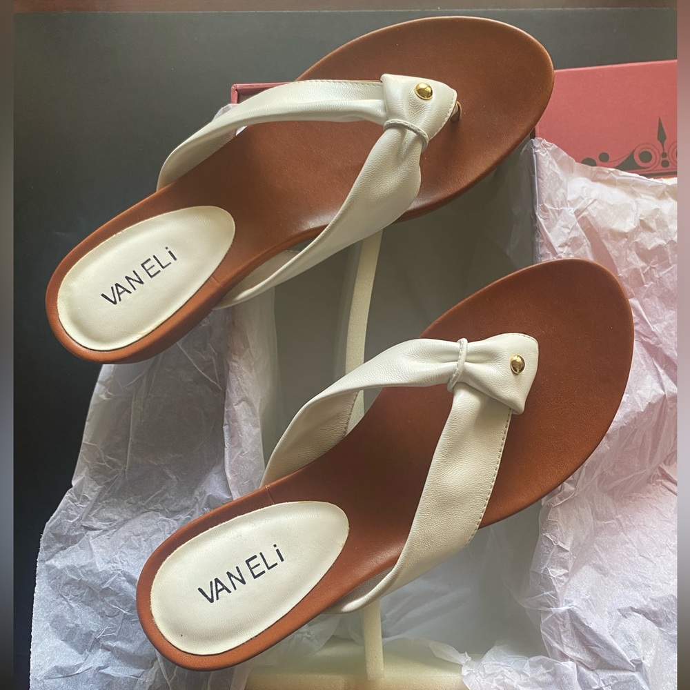 Vaneli Elegy Sandal in White-NIB